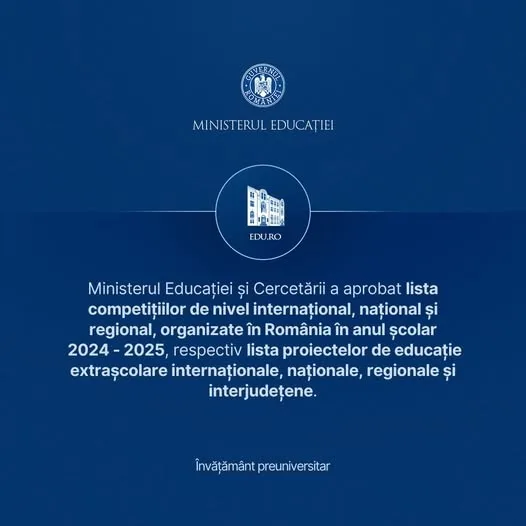 Au fost publicate listele olimpiadelor și ale concursurilor școlare naționale și internaționale!