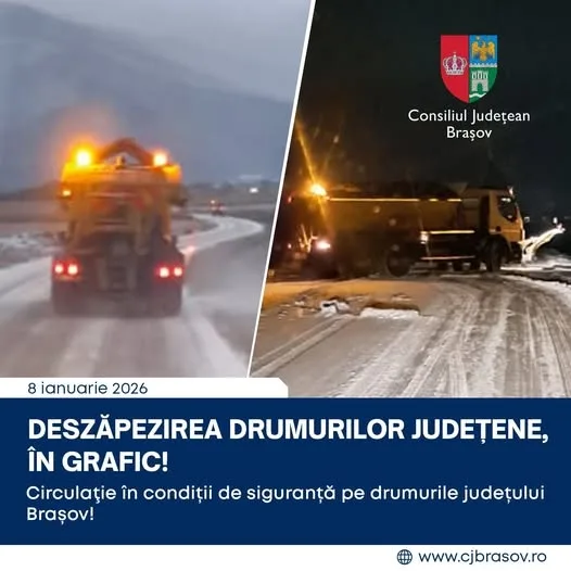 Utilajele de deszăpezire, în acțiune pe toate drumurile județene!