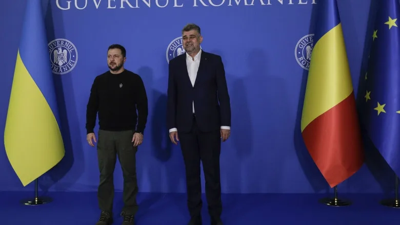 Zelenski va fi primit de Ciolacu la Palatul Victoria