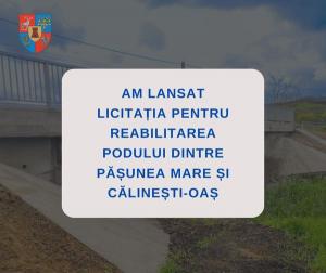 Modernizăm podul care asigură legătura între localitățile Pășunea Mare și Călinești-Oaș
