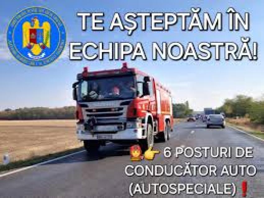 Se caută conducători de autospeciale la pompieri, în Teleorman