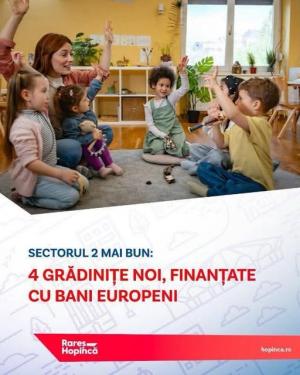 65 de milioane de lei, din fonduri europene, pentru grădinițe, în Sectorul 2